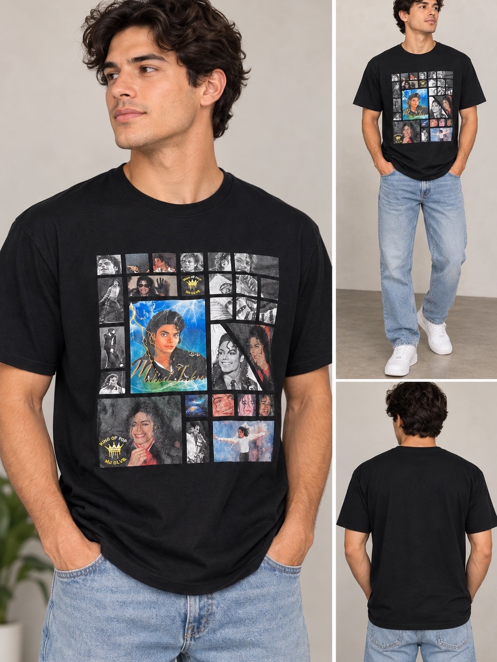 Michael Jackson King of Pop Graphic T-Shirt Men’s Medium Black NWT